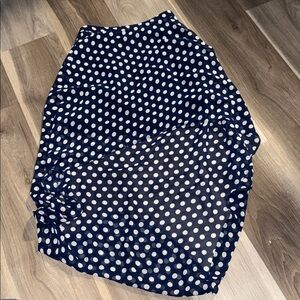 Forever 21 Navy and White Polka Dot High-Low Skirt